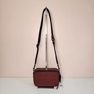 NWT COACH CM153 Wyatt Crossbody In Signature & Smooth Calf Leather Wine Multi
